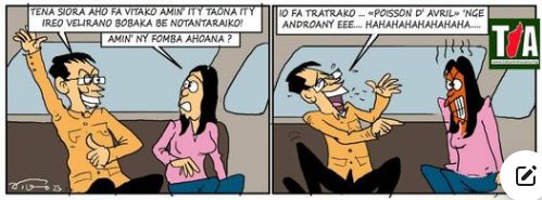 Fizarana “caricature” navoakan’ny gazety Tia Tanindrazana androany Asabotsy faha…