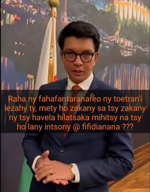 Raha izao fijeriny sy endriny izao, mety midika inona ?
 (misy manam-pahaizana m…